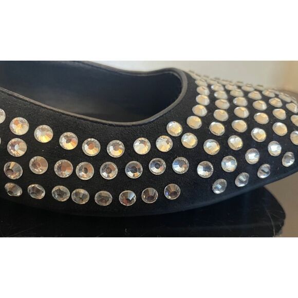 Olomisa Black Rhinestones Ballet Flats for Women Shoes SZ 9 Mary Jane Flats - Picture 8 of 12
